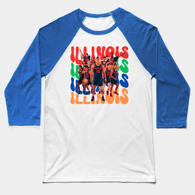 Illinois Fighting Illini Big Ten Champs 2024 Mens Basketball Baseball T-Shirt by Ethen